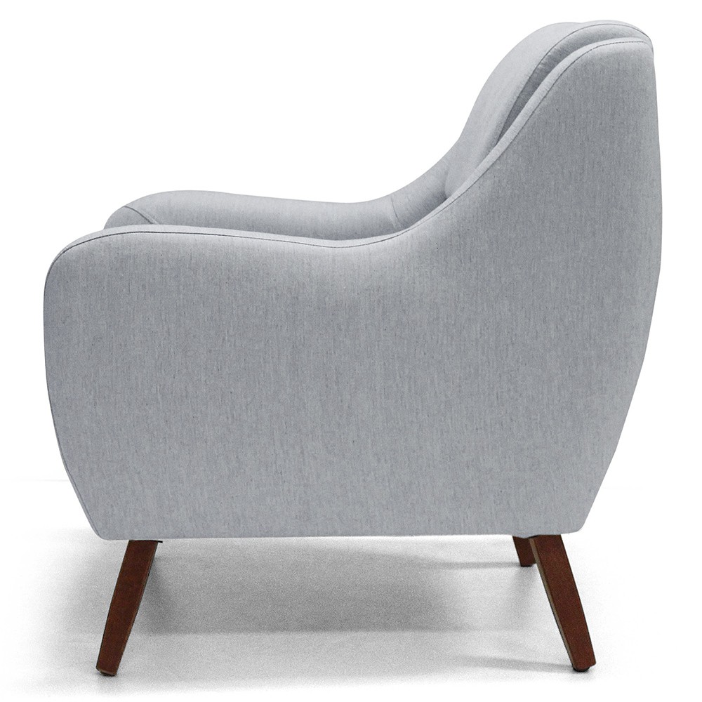 Poltrona Decorativa Para Sala de Estar e Recepção Gooby D02 Linho Cinza D-315 - Lyam Decor