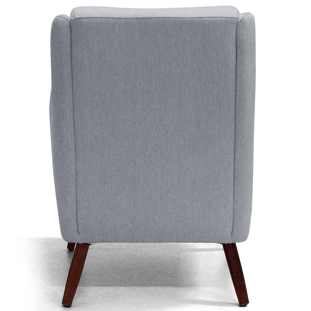 Poltrona Decorativa Para Sala de Estar e Recepção Gooby D02 Linho Cinza D-315 - Lyam Decor