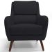 Poltrona Decorativa Para Sala de Estar e Recepção Gooby D02 Veludo Preto C-300 - Lyam Decor