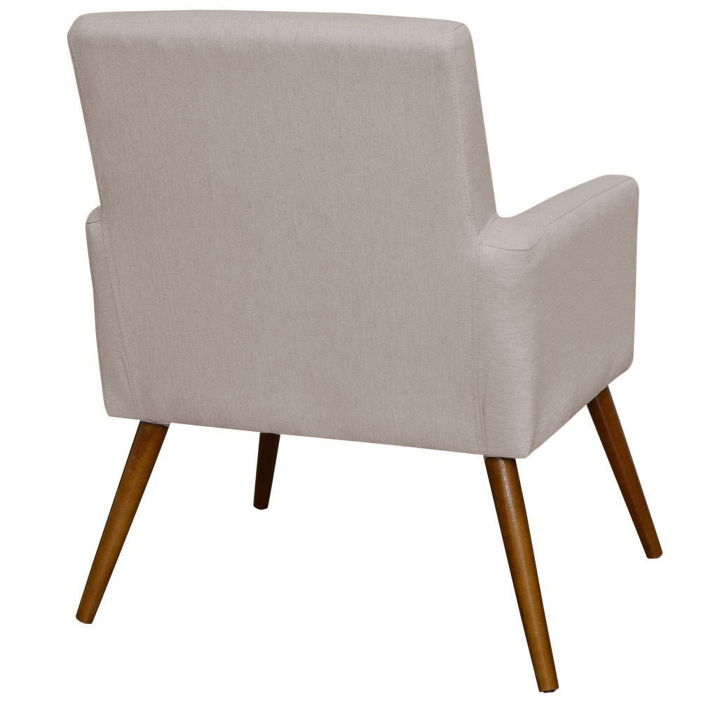 Poltrona Decorativa Para Sala de Estar e Recepção Maria W01 Linho Bege - Lyam Decor