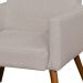 Poltrona Decorativa Para Sala de Estar e Recepção Maria W01 Linho Bege - Lyam Decor