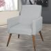 Poltrona Decorativa Para Sala de Estar e Recepção Maria W01 Linho Cinza - Lyam Decor