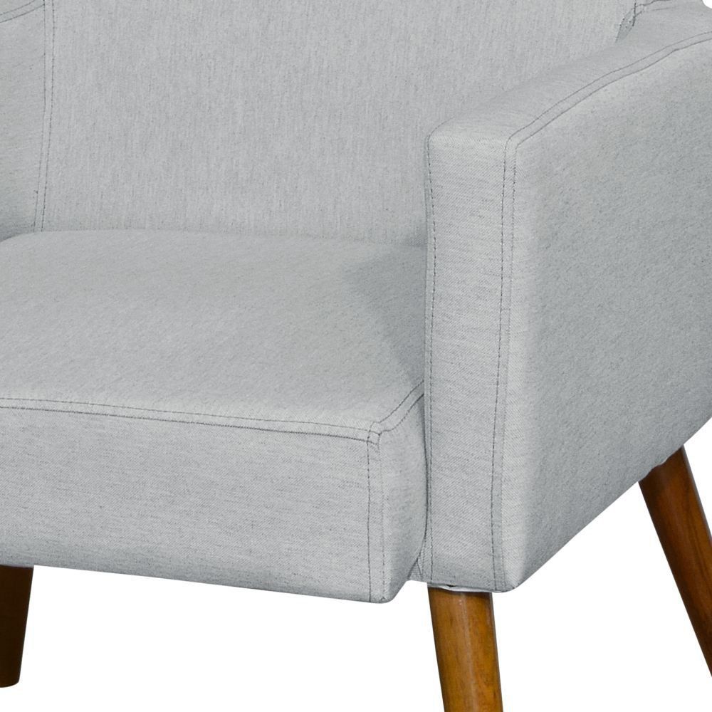 Poltrona Decorativa Para Sala de Estar e Recepção Maria W01 Linho Cinza - Lyam Decor