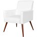 Poltrona Decorativa Para Sala de Estar e Recepção Maria W01 Pés Palito Corino Branco - Lyam Decor