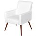 Poltrona Decorativa Para Sala de Estar e Recepção Maria W01 Pés Palito Corino Branco - Lyam Decor