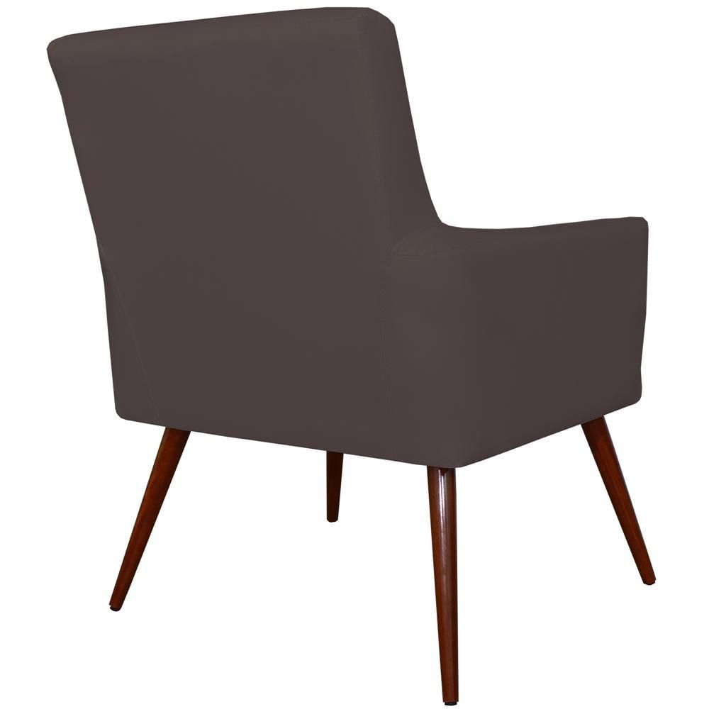 Poltrona Decorativa Para Sala de Estar e Recepção Maria W01 Pés Palito Corino Marrom - Lyam Decor