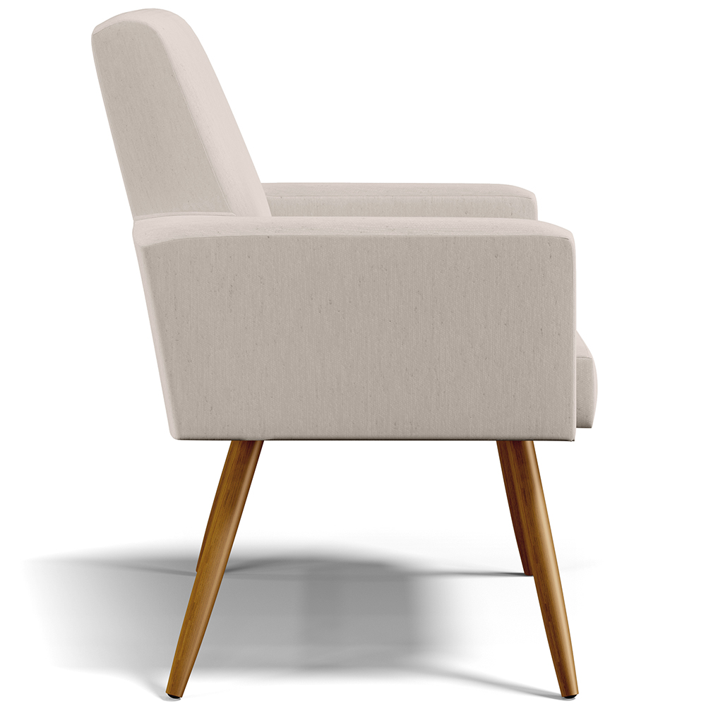 Poltrona Decorativa Para Sala de Estar e Recepção Maria W01 Pés Palito Linho Cru - Lyam Decor