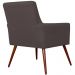 Poltrona Decorativa Para Sala de Estar e Recepção Maria W01 Pés Palito Suede Marrom - Lyam Decor