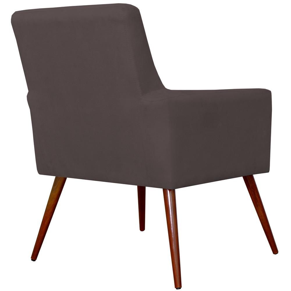 Poltrona Decorativa Para Sala de Estar e Recepção Maria W01 Pés Palito Suede Marrom - Lyam Decor