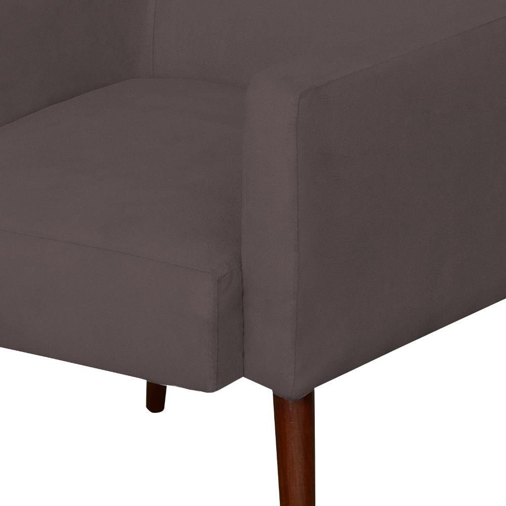 Poltrona Decorativa Para Sala de Estar e Recepção Maria W01 Pés Palito Suede Marrom - Lyam Decor