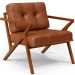 Poltrona Decorativa Sala De Estar Com Cintas De Corano Laís B04 Couríssimo Camel - Lyam Decor