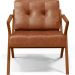 Poltrona Decorativa Sala De Estar Com Cintas De Corano Laís B04 Couríssimo Camel - Lyam Decor