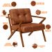 Poltrona Decorativa Sala De Estar Com Cintas De Corano Laís B04 Couríssimo Camel - Lyam Decor