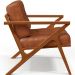 Poltrona Decorativa Sala De Estar Com Cintas De Corano Laís B04 Couríssimo Camel - Lyam Decor