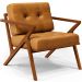 Poltrona Decorativa Sala De Estar Com Cintas De Corano Laís B04 Couríssimo Whisky - Lyam Decor