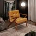 Poltrona Decorativa Sala De Estar Com Cintas De Corano Laís B04 Couríssimo Whisky - Lyam Decor