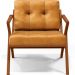 Poltrona Decorativa Sala De Estar Com Cintas De Corano Laís B04 Couríssimo Whisky - Lyam Decor
