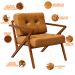 Poltrona Decorativa Sala De Estar Com Cintas De Corano Laís B04 Couríssimo Whisky - Lyam Decor