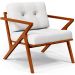Poltrona Decorativa Sala De Estar Com Cintas De Corano Laís B04 Facto Branco - Lyam Decor