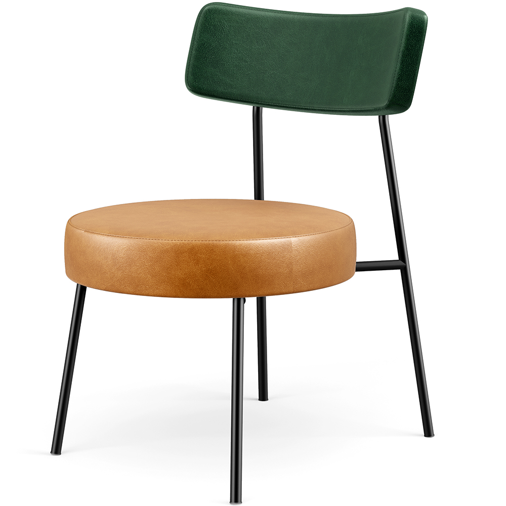 Poltrona Decorativa Sala De Estar Londres L02 Facto Verde Musgo Couríssimo Whisky - Lyam Decor