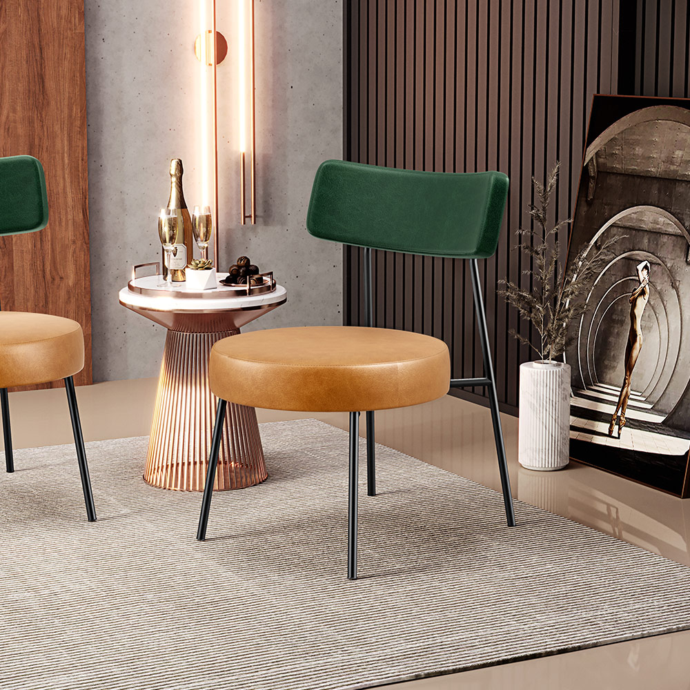 Poltrona Decorativa Sala De Estar Londres L02 Facto Verde Musgo Couríssimo Whisky - Lyam Decor