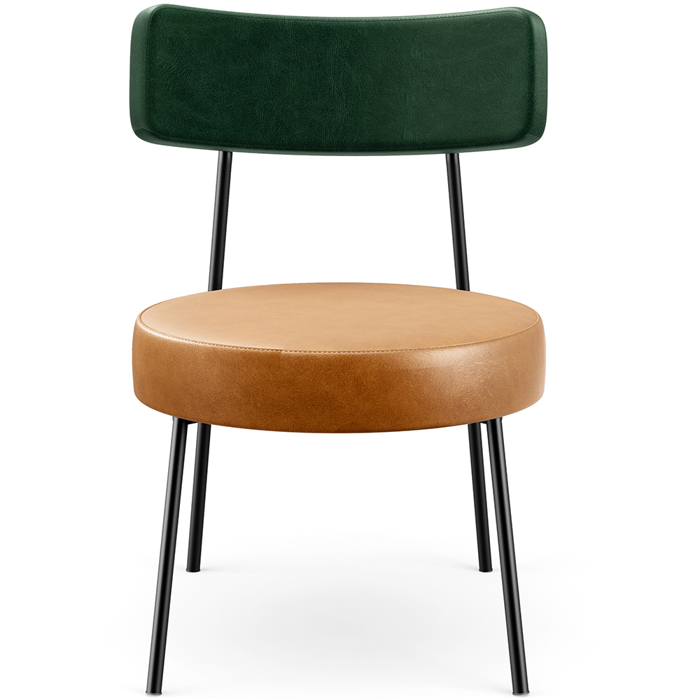 Poltrona Decorativa Sala De Estar Londres L02 Facto Verde Musgo Couríssimo Whisky - Lyam Decor
