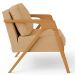 Poltrona Decorativa Sala De Estar Pietra Com Estrutura De Madeira L02 Linho Bege Escuro - Lyam Decor