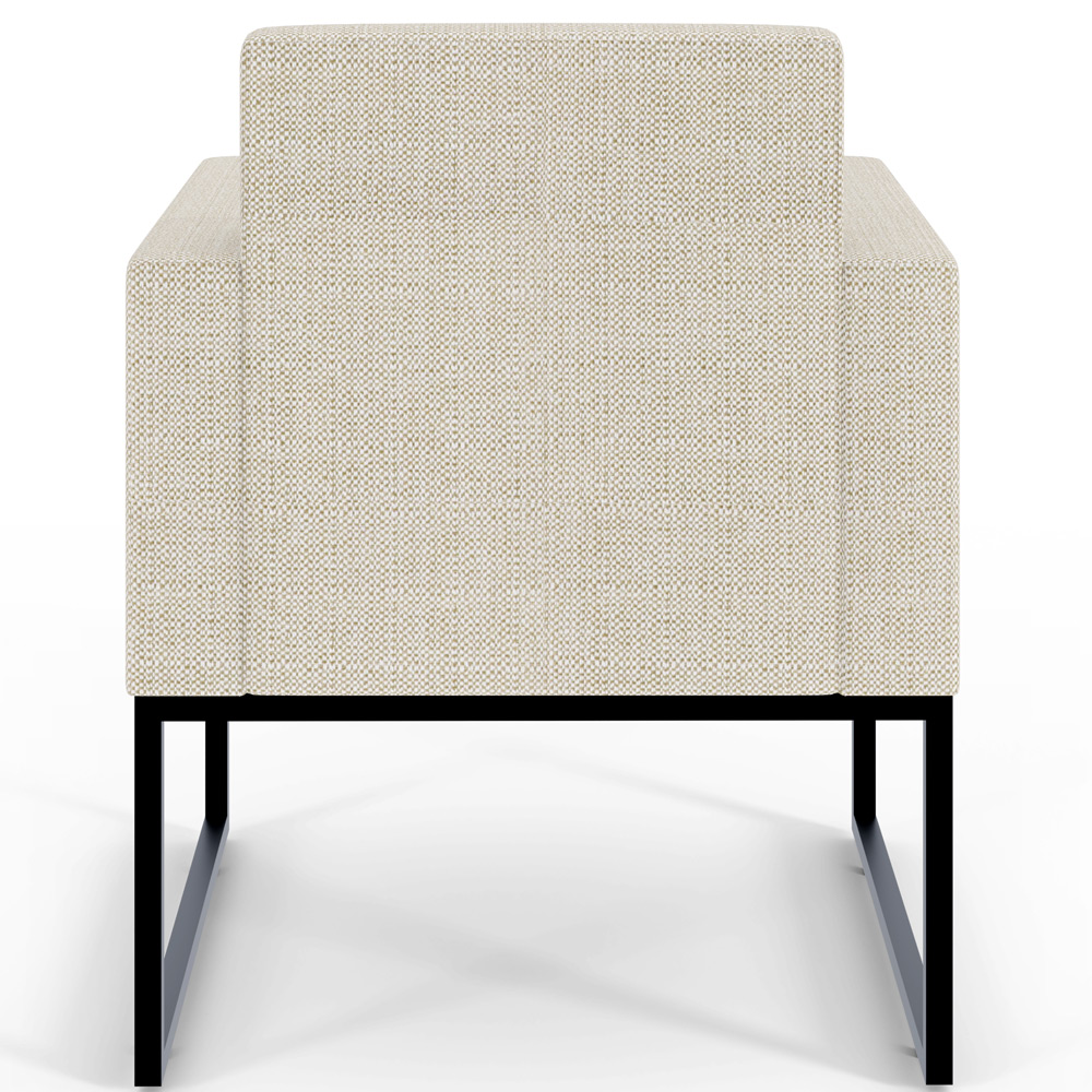 Poltrona Decorativa Sala Estar E Recepção Base Fixa De Metal Helô L02 Linho Champagne - Lyam Decor