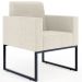 Poltrona Decorativa Sala Estar E Recepção Base Fixa De Metal Helô L02 Linho Champagne - Lyam Decor