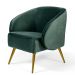 Poltrona Decorativa Sala Estar Fixa Pés Palito New Bronze Agnes D02 Veludo Verde C-303 - Lyam Decor