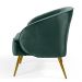Poltrona Decorativa Sala Estar Fixa Pés Palito New Bronze Agnes D02 Veludo Verde C-303 - Lyam Decor
