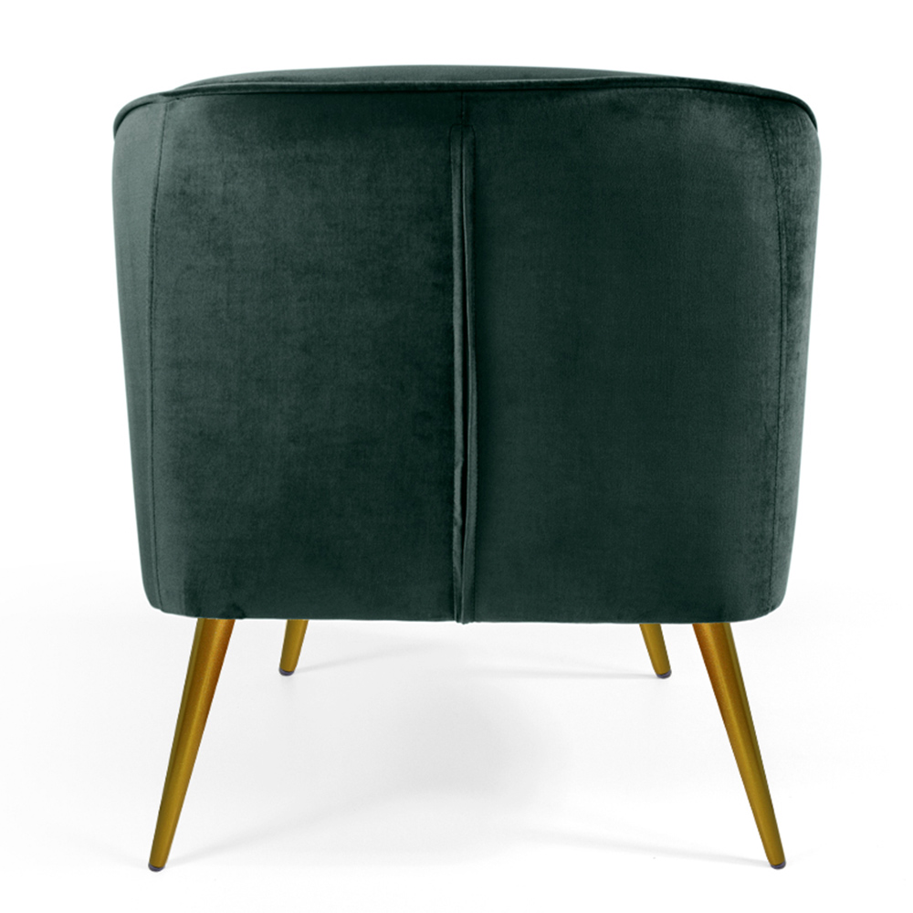Poltrona Decorativa Sala Estar Fixa Pés Palito New Bronze Agnes D02 Veludo Verde C-303 - Lyam Decor