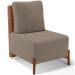 Poltrona Decorativa Sala Estar Living Pés Madeira Hungria L02 Couríssimo Camel Bouclê Bege - Lyam