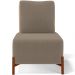 Poltrona Decorativa Sala Estar Living Pés Madeira Hungria L02 Couríssimo Camel Bouclê Bege - Lyam