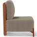 Poltrona Decorativa Sala Estar Living Pés Madeira Hungria L02 Couríssimo Camel Bouclê Bege - Lyam