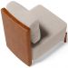 Poltrona Decorativa Sala Estar Living Pés Madeira Hungria L02 Couríssimo Camel Bouclê Creme - Lyam