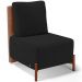 Poltrona Decorativa Sala Estar Living Pés Madeira Hungria L02 Couríssimo Camel Bouclê Preto - Lyam