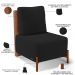 Poltrona Decorativa Sala Estar Living Pés Madeira Hungria L02 Couríssimo Camel Bouclê Preto - Lyam