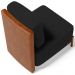Poltrona Decorativa Sala Estar Living Pés Madeira Hungria L02 Couríssimo Camel Bouclê Preto - Lyam
