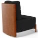 Poltrona Decorativa Sala Estar Living Pés Madeira Hungria L02 Couríssimo Camel Bouclê Preto - Lyam