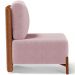 Poltrona Decorativa Sala Estar Living Pés Madeira Hungria L02 Couríssimo Camel Bouclê Rosê - Lyam