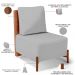 Poltrona Decorativa Sala Estar Living Pés Madeira Hungria L02 Couríssimo Camel Linho Cinza - Lyam
