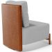Poltrona Decorativa Sala Estar Living Pés Madeira Hungria L02 Couríssimo Camel Linho Cinza - Lyam