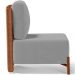 Poltrona Decorativa Sala Estar Living Pés Madeira Hungria L02 Couríssimo Camel Suede Cinza - Lyam