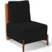 Poltrona Decorativa Sala Estar Living Pés Madeira Hungria L02 Couríssimo Camel Suede Preto - Lyam