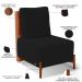 Poltrona Decorativa Sala Estar Living Pés Madeira Hungria L02 Couríssimo Camel Suede Preto - Lyam