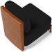 Poltrona Decorativa Sala Estar Living Pés Madeira Hungria L02 Couríssimo Camel Suede Preto - Lyam