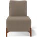 Poltrona Decorativa Sala Estar Living Pés Madeira Hungria L02 Couríssimo Marrom Bouclê Bege - Lyam
