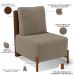 Poltrona Decorativa Sala Estar Living Pés Madeira Hungria L02 Couríssimo Marrom Bouclê Bege - Lyam