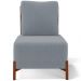 Poltrona Decorativa Sala Estar Living Pés Madeira Hungria L02 Couríssimo Marrom Bouclê Cinza - Lyam